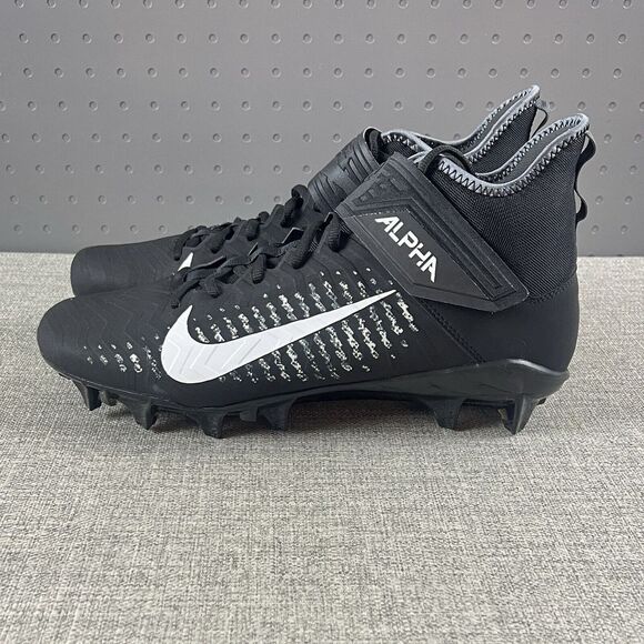 Nike Alpha Menace Pro 2 Mid Football Cleats Black White Men\'s Sz 16 AQ3209-002